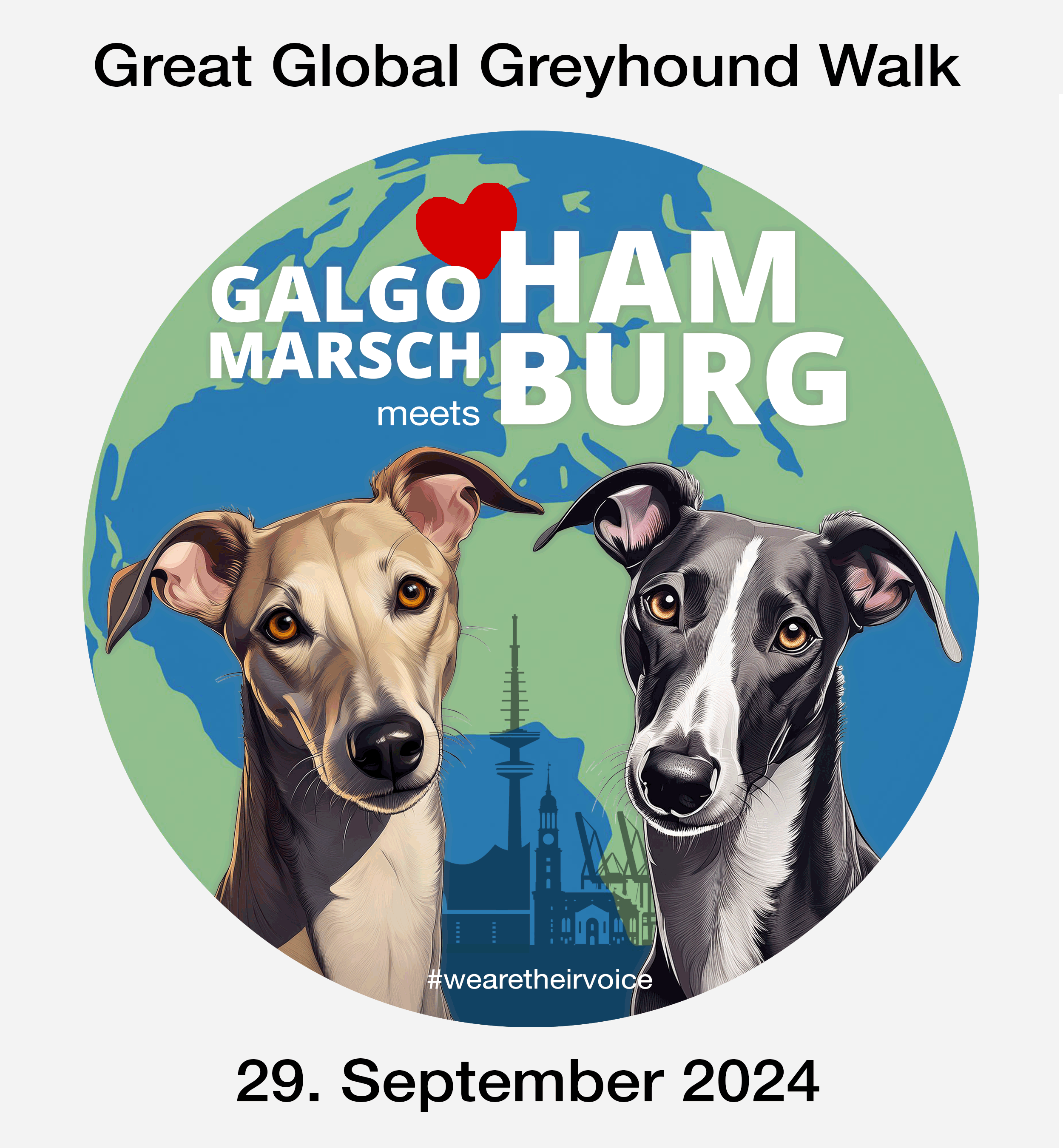 Great Global Greyhound Walk 2024 meets Galgomarsch-Hamburg